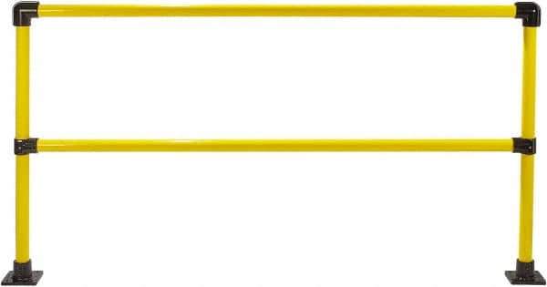 Hollaender - 8' Long x 42" High, Steel & Aluminum Straight Railing - 1.9" Pipe, Includes 2 Sub Assembled Posts, 2 Horizontal Rails, Bag with 2 Flanges, Instructions, Assembly Tool - USA Tool & Supply