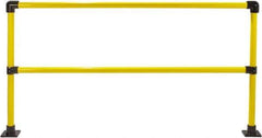 Hollaender - 8' Long x 42" High, Steel & Aluminum Straight Railing - 1.9" Pipe, Includes 2 Sub Assembled Posts, 2 Horizontal Rails, Bag with 2 Flanges, Instructions, Assembly Tool - USA Tool & Supply