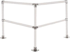Hollaender - 4' Long x 42" High, Aluminum Corner Section - 1.9" Pipe, Includes 3 Sub Assembled Posts, 4 Horizontal Rails, Bag with 3 Flanges, Instructions, Assembly Tool - USA Tool & Supply
