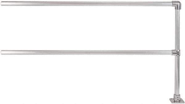 Hollaender - 8' Long x 6-1/2" High, Aluminum Extension Railing - 1.9" Pipe, Includes Sub Assembled Post, 2 Horizontal Rails, Bag with 1 Flange, Instructions, Assembly Tool - USA Tool & Supply