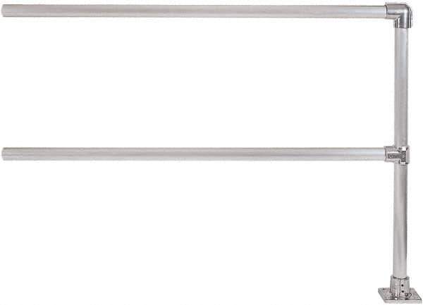 Hollaender - 6' Long x 6-1/2" High, Aluminum Extension Railing - 1.9" Pipe, Includes Sub Assembled Post, 2 Horizontal Rails, Bag with 1 Flange, Instructions, Assembly Tool - USA Tool & Supply