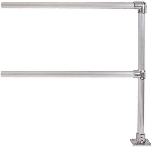Hollaender - 4' Long x 6-1/2" High, Aluminum Extension Railing - 1.9" Pipe, Includes Sub Assembled Post, 2 Horizontal Rails, Bag with 1 Flange, Instructions, Assembly Tool - USA Tool & Supply