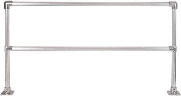 Hollaender - 8' Long x 42" High, Aluminum Straight Railing - 1.9" Pipe, Includes 2 Sub Assembled Posts, 2 Horizontal Rails, Bag with 2 Flanges, Instructions, Assembly Tool - USA Tool & Supply