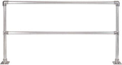Hollaender - 8' Long x 42" High, Aluminum Straight Railing - 1.9" Pipe, Includes 2 Sub Assembled Posts, 2 Horizontal Rails, Bag with 2 Flanges, Instructions, Assembly Tool - USA Tool & Supply