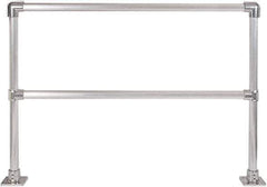 Hollaender - 6' Long x 6-1/2" High, Aluminum Straight Railing - 1.9" Pipe, Includes 2 Sub Assembled Posts, 2 Horizontal Rails, Bag with 2 Flanges, Instructions, Assembly Tool - USA Tool & Supply
