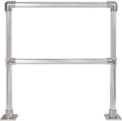 Hollaender - 4' Long x 42" High, Aluminum Straight Railing - 1.9" Pipe, Includes 2 Sub Assembled Posts, 2 Horizontal Rails, Bag with 2 Flanges, Instructions, Assembly Tool - USA Tool & Supply