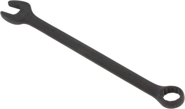 Paramount - 1-1/8" 12 Point Offset Combination Wrench - 15° Offset Angle, 15-1/2" OAL, Chrome Vanadium Steel, Black Finish - USA Tool & Supply