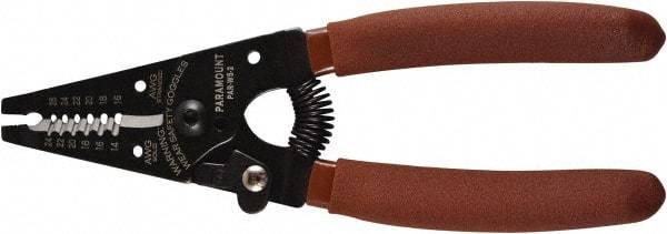 Paramount - 26 to 16 AWG Capacity Wire Stripper - 6" OAL, Plastic Dipped Handle - USA Tool & Supply