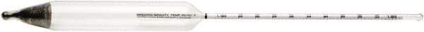 H-B Instruments - 330mm Long, Steel Specific Gravity Hydrometer - 1.05/1.10 Specific Gravity - USA Tool & Supply