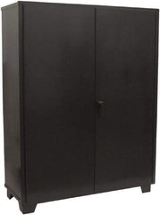 Jamco - 4 Shelf Locking Storage Cabinet - Steel, 48" Wide x 24" Deep x 78" High, Black - USA Tool & Supply