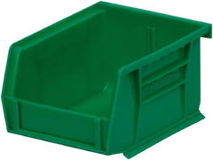 Akro-Mils - 10 Lb. Load Capacity, 5-3/8" Deep, Green Polymer Hopper Stacking Bin - 3" High x 4-1/8" Wide x 5-3/8" Long - USA Tool & Supply