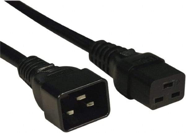 Tripp-Lite - 6', 12/3 Gauge/Conductors, Black Indoor Replacement Cord - 0 Receptacles, 20 Amps, 120 VAC, UL SJT, NEMA IEC-320 - USA Tool & Supply