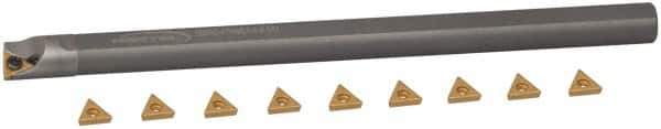 Hertel - 0.563" Min Diam Smallest Bar, 0.563" Min Diam Largest Bar, Carbide Indexable Boring Bar Set - TP.. Insert, HBBQ Toolholder, 5" Max Bore Depth, Through Coolant - USA Tool & Supply
