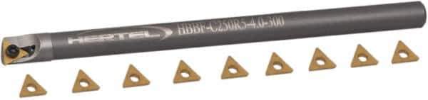 Hertel - 0.3" Min Diam Smallest Bar, 2" Min Diam Largest Bar, Carbide Indexable Boring Bar Set - TD.. Insert, HBBQ Toolholder, 2-1/2" Max Bore Depth, Through Coolant - USA Tool & Supply