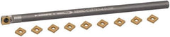 Hertel - 0.208" Min Diam Smallest Bar, 0.208" Min Diam Largest Bar, Carbide Indexable Boring Bar Set - CD.. Insert, HBBQ Toolholder, 1-7/8" Max Bore Depth, Through Coolant - USA Tool & Supply