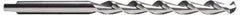 Cleveland - #36, 118° Point, Parabolic Flute, High Speed Steel Taper Length Drill Bit - Bright Finish, 2-1/2" Flute Length, 4-5/8" OAL, Series 2565 - USA Tool & Supply