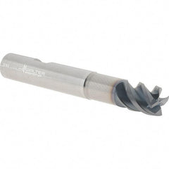 Walter-Prototyp - 1/2", 1/2" LOC, 1/2" Shank Diam, 3-1/2" OAL, 4 Flute, Solid Carbide Square End Mill - Single End, TiAlN Finish, Helical Flute, Centercutting, Right Hand Cut, Right Hand Flute - USA Tool & Supply