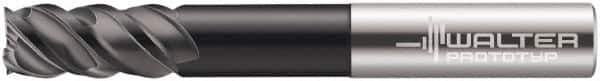 Walter-Prototyp - 3/8", 7/8" LOC, 3/8" Shank Diam, 3" OAL, 4 Flute, Solid Carbide Square End Mill - Single End, TiAlN Finish, Helical Flute, Centercutting, Right Hand Cut, Right Hand Flute - USA Tool & Supply