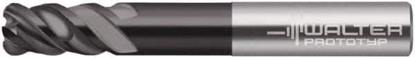 Walter-Prototyp - 16mm, 4 Flute, Single End, Solid Carbide, 0.02" Corner Radius End Mill - 5" OAL, 50° Helix, Right Hand Flute, 32mm LOC, Right Hand Cut, - USA Tool & Supply