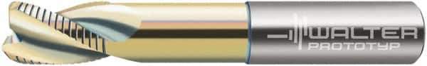 Walter-Prototyp - 16mm Diam, Coarse Pitch, 20mm LOC, 3 Flute Solid Carbide 2.01mm Corner Radius Roughing End Mill - TiALN/CrN Finish, 115mm OAL, 16mm Shank Diam, Extended Reach, Centercutting, 30° Helix - USA Tool & Supply