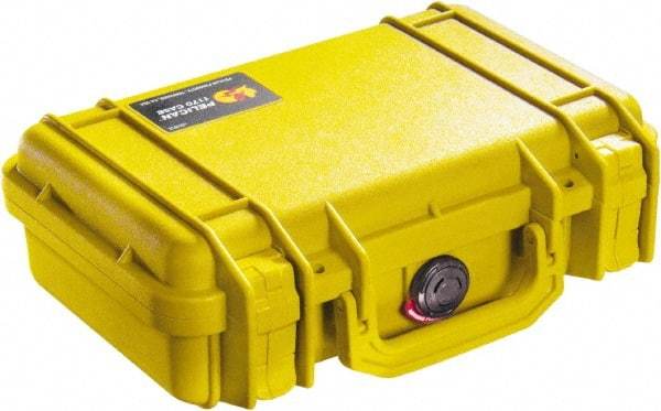 Pelican Products, Inc. - 8-11/32" Wide x 3-25/32" High, Clamshell Hard Case - Yellow, Polyethylene - USA Tool & Supply