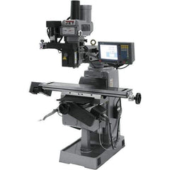 Jet - 9" Table Width x 49" Table Length, Variable Speed Pulley Control, 3 Phase Knee Milling Machine - R8 Spindle Taper, 3 hp - USA Tool & Supply