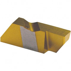 Tool-Flo - 3125FLFD Grade GP50C, 3.18mm Cutting Width Carbide Grooving Insert - 0.27" Max Depth of Cut, Left Hand, 0.005 to 0.01" Corner Radius, TiN Finish - USA Tool & Supply