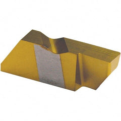 Tool-Flo - 3125FLFD Grade AC50C, 3.18mm Cutting Width Carbide Grooving Insert - 0.27" Max Depth of Cut, Left Hand, 0.005 to 0.01" Corner Radius, AlTiN Finish - USA Tool & Supply