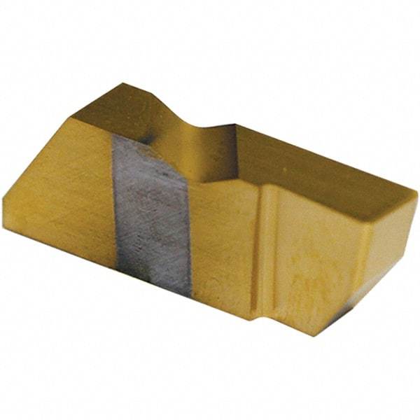 Tool-Flo - 3125FLGD Grade GP3R, 3.18mm Cutting Width Carbide Grooving Insert - 1/4" Max Depth of Cut, Right Hand, 0.005 to 0.01" Corner Radius, TiN Finish - USA Tool & Supply
