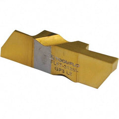 Tool-Flo - 3125FLGT Grade GP50C, 3.18mm Cutting Width Carbide Grooving Insert - Right Hand, 0.005 to 0.01" Corner Radius, TiN Finish - USA Tool & Supply