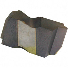 Tool-Flo - 3FLV Grade GP3R, Carbide Grooving Insert - 0.136" Max Depth of Cut, Left Hand, 0.016" Corner Radius, TiN Finish - USA Tool & Supply
