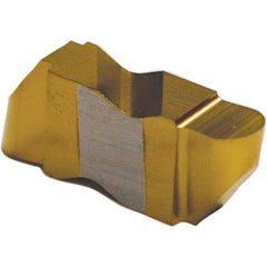 Tool-Flo - 3062FLRP Grade AC50C, 3.18mm Cutting Width Carbide Grooving Insert - 4.57mm Max Depth of Cut, Left Hand, 1.57mm Corner Radius, AlTiN Finish - USA Tool & Supply