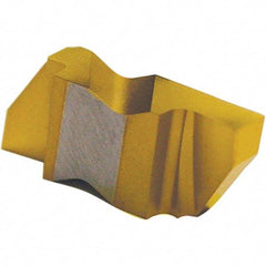 Tool-Flo - 6312FLG Grade GP50E, 7.92mm Cutting Width Carbide Grooving Insert - 6.35mm Max Depth of Cut, Right Hand, 0.03 to 0.035" Corner Radius, TiN Finish - USA Tool & Supply