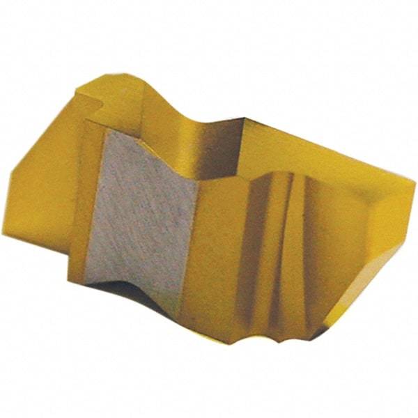 Tool-Flo - 6312FLG Grade GP50E, 7.92mm Cutting Width Carbide Grooving Insert - 6.35mm Max Depth of Cut, Left Hand, 0.03 to 0.035" Corner Radius, TiN Finish - USA Tool & Supply