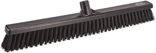 Vikan - 24.5" Combo Duty Polyester Push Broom - 2-3/4" Bristle Length, Plastic Block, European Threaded Handle Connection, Handle Sold Separately - USA Tool & Supply