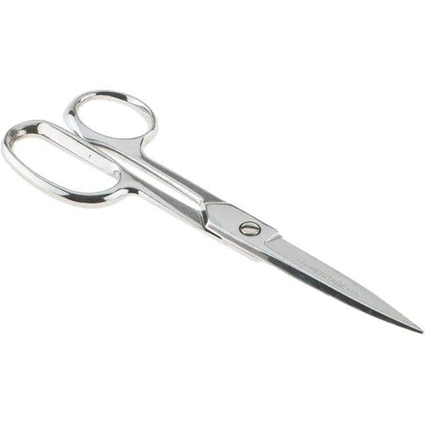 Heritage Cutlery - 3" LOC, 9-1/8" OAL Chrome Plated Heavy Duty Scissors/Shears - Left Hand, Metal Straight Handle - USA Tool & Supply