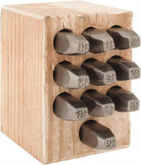 C.H. Hanson - 10 Piece, 1/4" Character Steel Stamp Set - Double Digit Figures, Double Digits - USA Tool & Supply