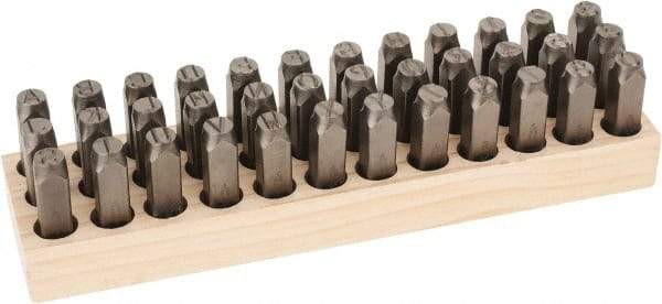 C.H. Hanson - 36 Piece, 1/2" Character Steel Stamp Set - Letters & Figures, Standard - USA Tool & Supply