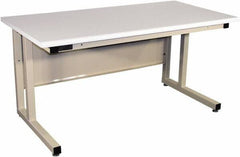 Proline - 60 Wide x 30" Deep x 30" High, Static Dissipative Workbench - Fixed Legs With Adjustable Height Glides, Beige - USA Tool & Supply
