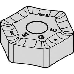 Kennametal - HNPX5358 GE Grade KCK15 Carbide Milling Insert - TiN/TiCN/Al2O3 Finish, 0.219" Thick, 0.638" Inscribed Circle, 3mm Corner Radius - USA Tool & Supply