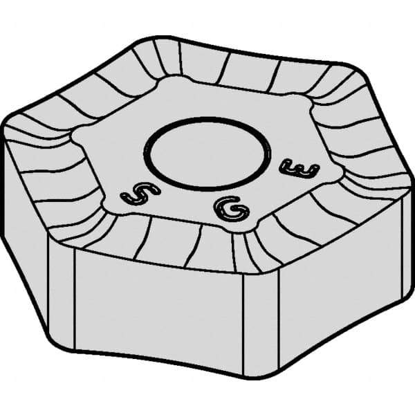 Kennametal - HNHX5358 GE Grade KCK15 Carbide Milling Insert - TiN/TiCN/Al2O3 Finish, 0.219" Thick, 0.638" Inscribed Circle, 3mm Corner Radius - USA Tool & Supply