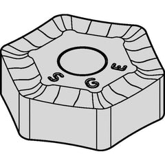Kennametal - HNHX5354 GE Grade KC514M Carbide Milling Insert - TiAlN Finish, 0.219" Thick, 0.638" Inscribed Circle, 1/16" Corner Radius - USA Tool & Supply