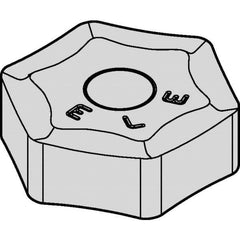 Kennametal - HNHX5355 LE Grade KCK15 Carbide Milling Insert - TiN/TiCN/Al2O3 Finish, 0.219" Thick, 0.638" Inscribed Circle, 2mm Corner Radius - USA Tool & Supply