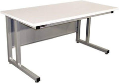 Proline - 60 Wide x 30" Deep x 30" High, Static Dissipative Workbench - Fixed Legs With Adjustable Height Glides, Gray - USA Tool & Supply