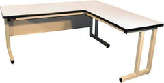 Proline - 72 Wide x 30" Deep x 30" High, Static Dissipative Workbench - Fixed Legs With Adjustable Height Glides, Beige - USA Tool & Supply