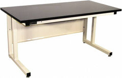 Proline - 72 Wide x 30" Deep x 30" High, Chem-Guard Workbench - Fixed Legs With Adjustable Height Glides, Beige - USA Tool & Supply
