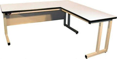 Proline - 72 Wide x 30" Deep x 30" High, Plastic Laminate Workbench - Fixed Legs With Adjustable Height Glides, Beige - USA Tool & Supply