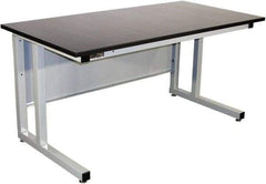Proline - 72 Wide x 30" Deep x 30" High, Chem-Guard Workbench - Fixed Legs With Adjustable Height Glides, Gray - USA Tool & Supply