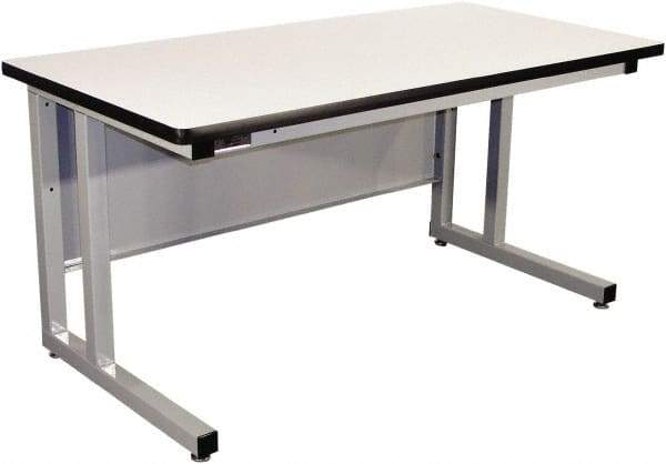 Proline - 60 Wide x 30" Deep x 30" High, Static Dissipative Workbench - Fixed Legs With Adjustable Height Glides, Gray - USA Tool & Supply
