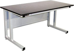 Proline - 60 Wide x 30" Deep x 30" High, Epoxy Resin Workbench - Fixed Legs With Adjustable Height Glides, Gray - USA Tool & Supply